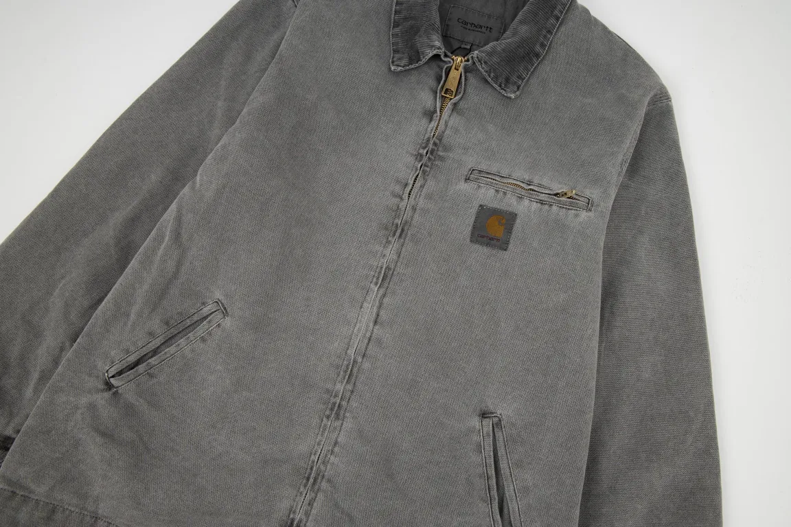 (Top heavy industry ceiling) [Carhartt WIP batik Detroit Retro jacket custom-woven high-density cotton Canvas fabric ready-to-wear batik multiple color modifications, faded details, perfect texture, very heavy wasteland style] The clothes weigh two pounds - the top version is washed and color-matched, the fit is loose, the upper body is stiff, the hardware is all open molds, the version is standard, and the details are full. Every style is good-looking color Retro wasteland style colour: Black-Khaki-Green-Purple-Blue size：S/M/L/XL